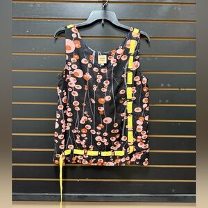 Twinkle by Wenlan Black Floral Sleeveless Blouse